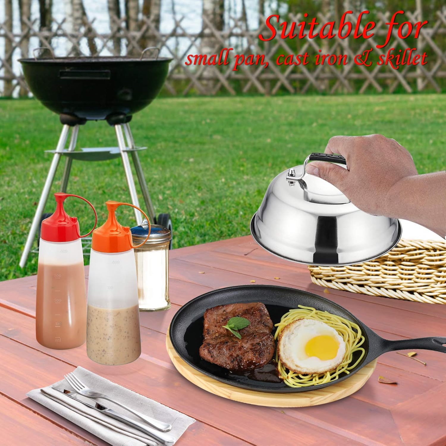 HaSteeL 6.5In Cheese Melting Dome, Stainless Steel Small Round Basting Steaming Cover, Heavy Duty Griddle Grill Accessories for Kitchen Cooking Flat Top BBQ Indoor  Outdoor, Dishwasher Safe - 4 Packs HaSteeL 6.5In Cheese Melting Dome, Stainless Steel Small Round Basting Steaming Cover, Heavy Duty Griddle Grill Accessories for Kitchen Cooking Flat Top BBQ Indoor  Outdoor, Dishwasher Safe - 4 Packs