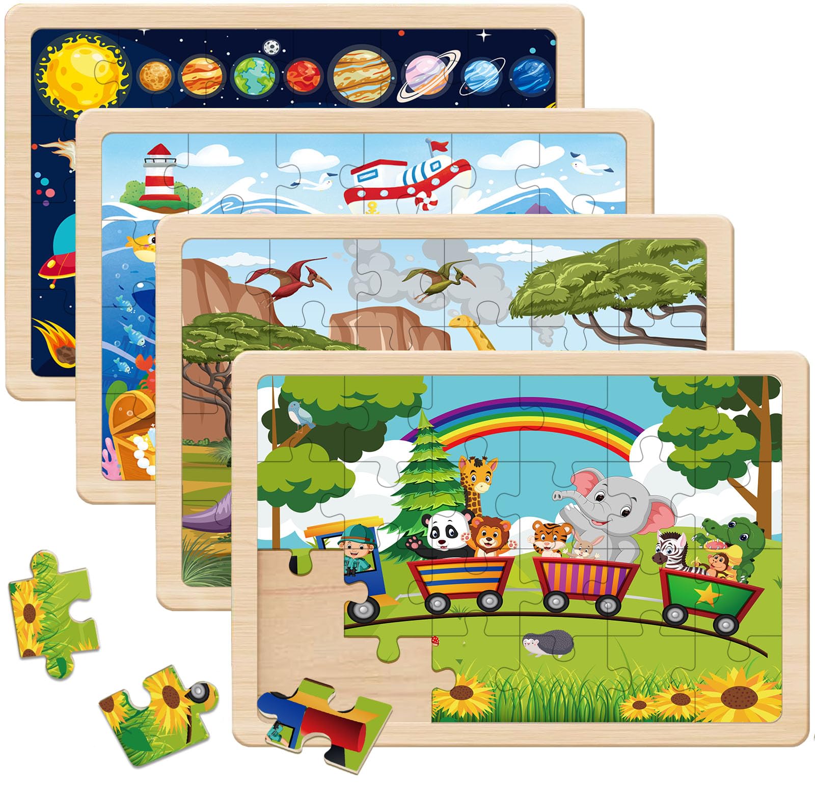 Puzzles for Kids Ages 4-6, 24 Pieces Woodens Puzzle for Toddlers Ages 3 4 5 6 Year Olds Kids Puzzles Children Puzzle for Boys and Girls Educational Toys
