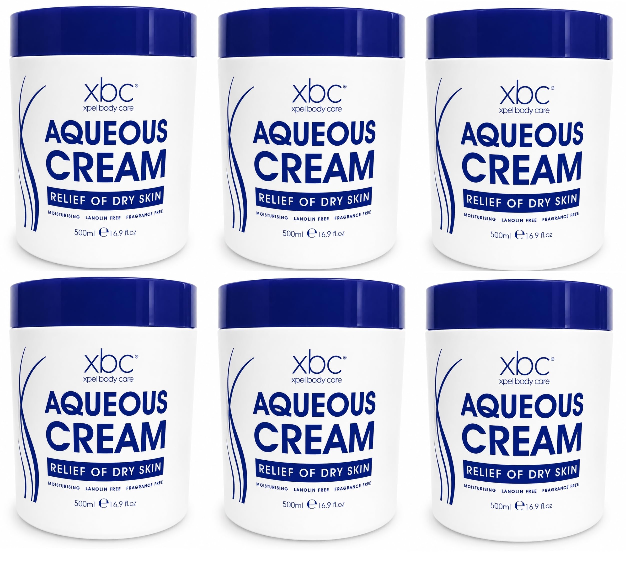 XBC Aqueous Body Cream - Jar 500ml - Pack of 6