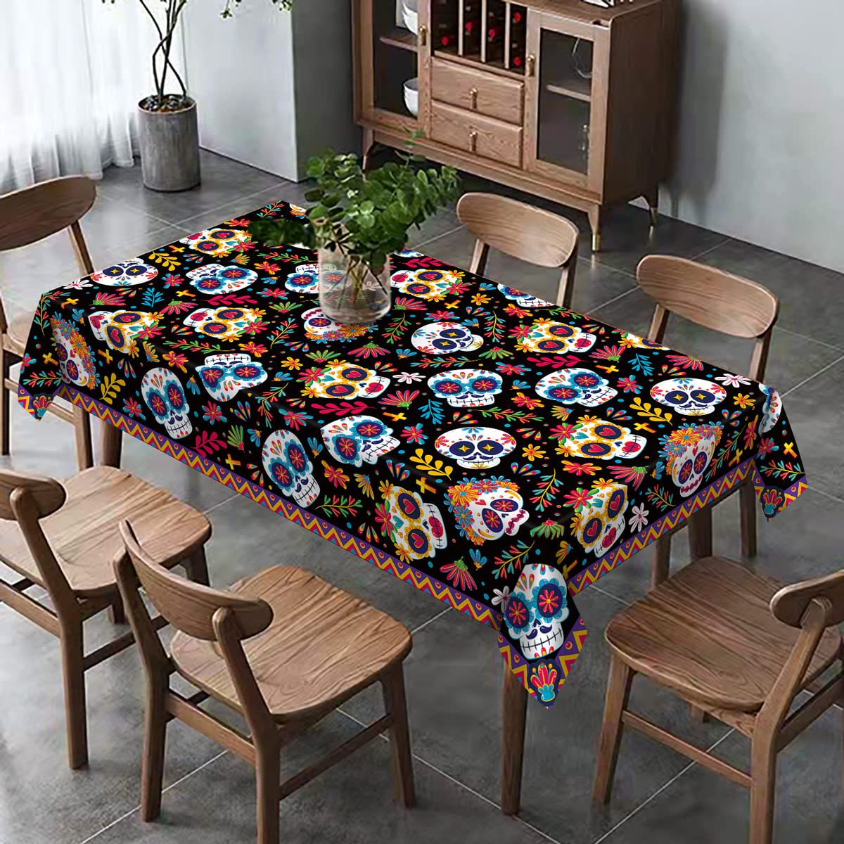 Mexikanische Tischdecke Mit Blumenmuster – Wasserfest, 274x137 Cm, Für Fiesta & Gartenparty