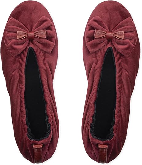 GLOVE STORY Pantofole Ballerina da Interno da Donna in Velluto con