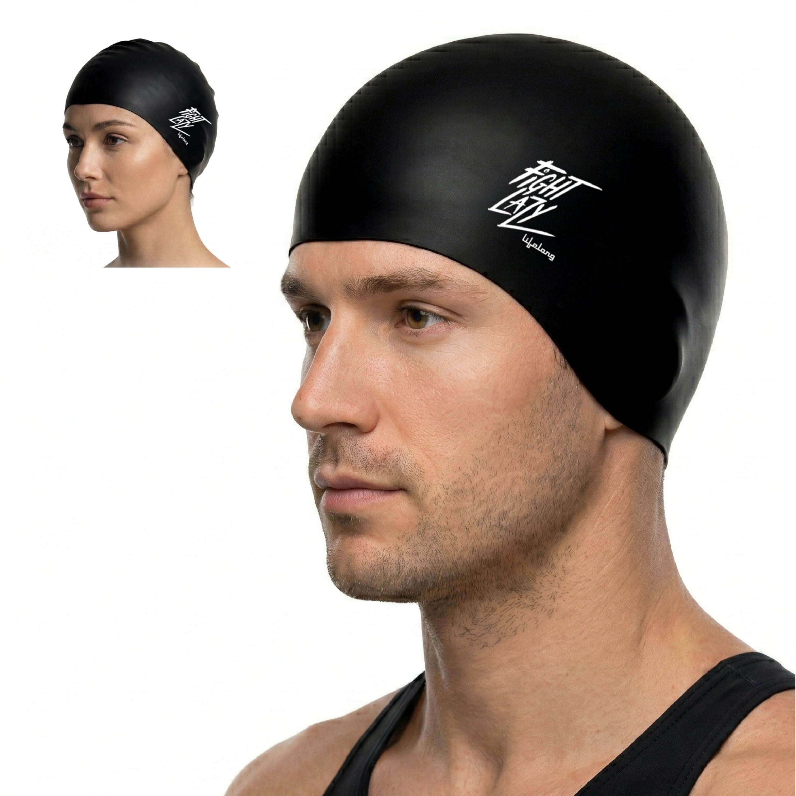 Lifelong Swimming Cap for Men & Women- Swim Hair Caps for Short Hair - Waterproof Head Cover Cap - Silicone Hair Cover Cap for Adults - Swimming Pool Cap - Easy Fit - Swimming Accessories-image-34