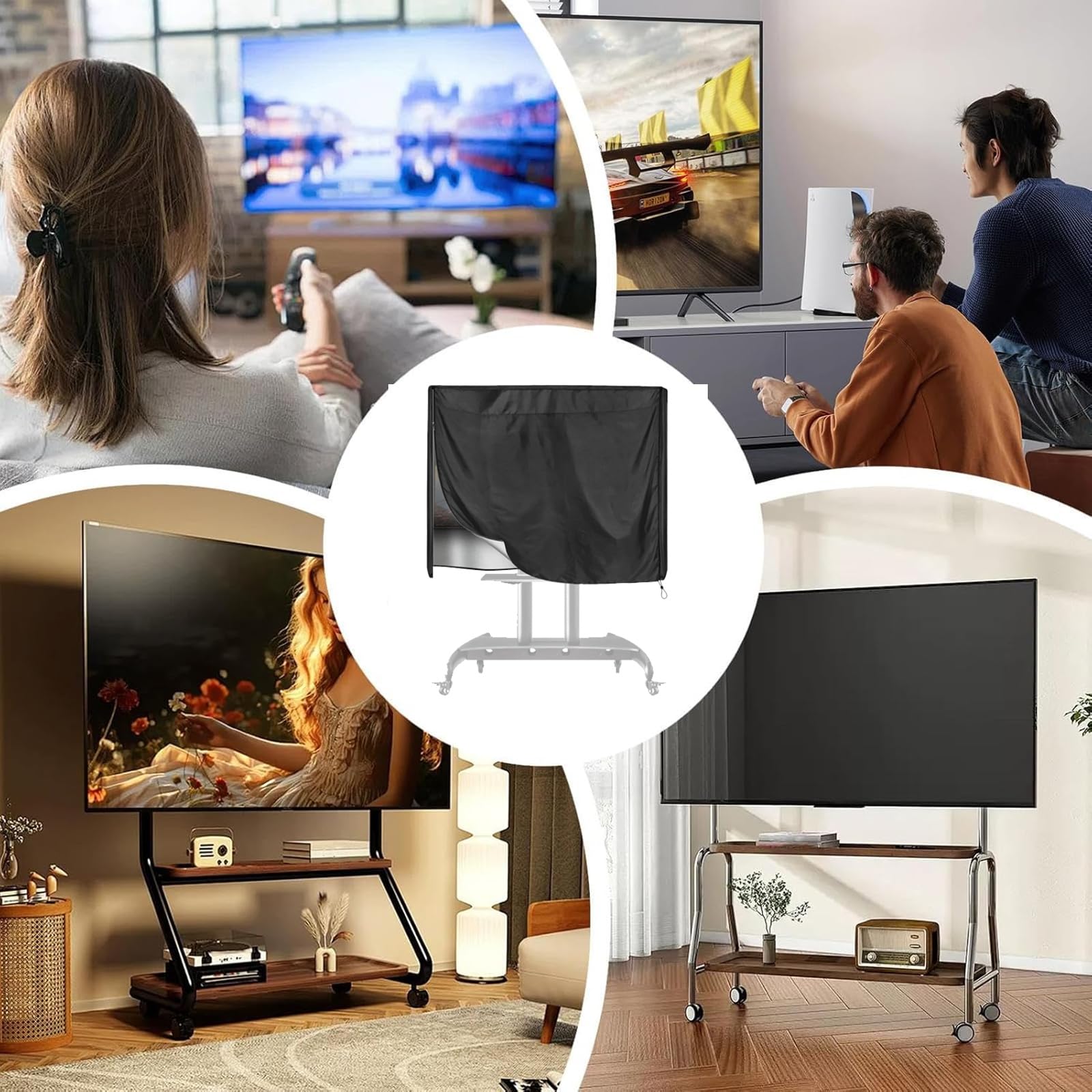 Housse pour Support Tv Sur Pied Mobile d'extérieur Bâche pour Télévision