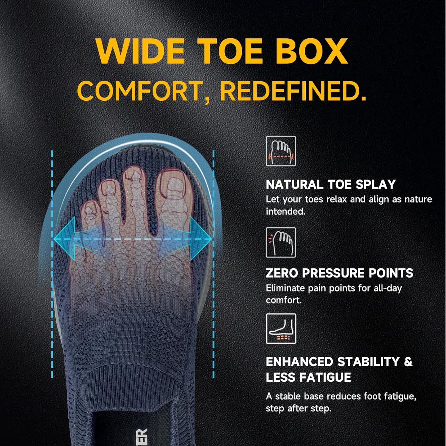 Sosenfer Slip On Composite Toe Shoes for Men | Wide Toe Box Safety Sneakers | Lightweight Steel Toe Work Shoes | Non-Slip for Construction/Warehouse - Image 3