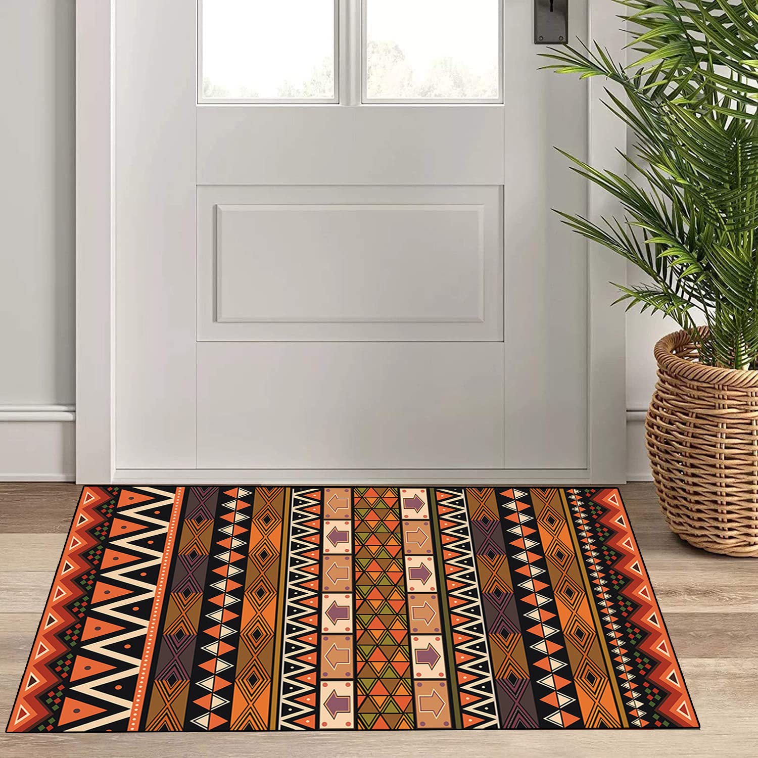 Läufer Teppich Flur Modern Abstrakt Marokkanisches Geometrisches Design Rutschfest Waschbar Teppich für Wohnzimmer Küche