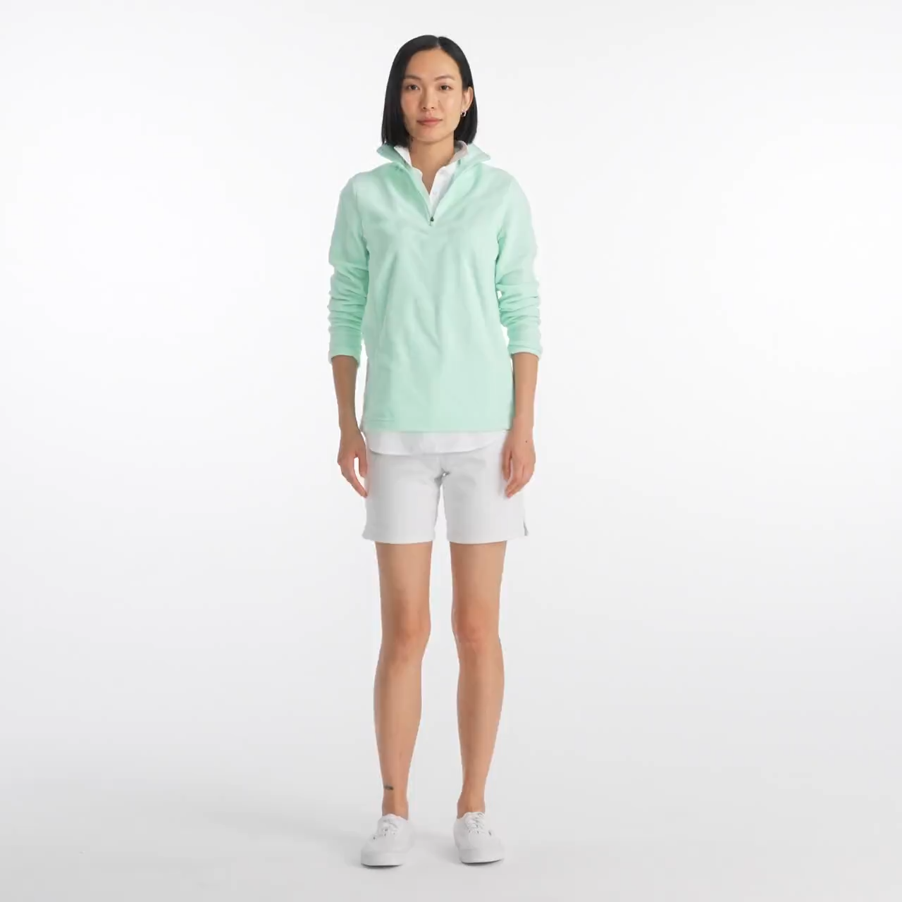 PULL POLAIRE DEMI-ZIPPÉ VERT GAZON/VERT BOUTEILLE taille XXL