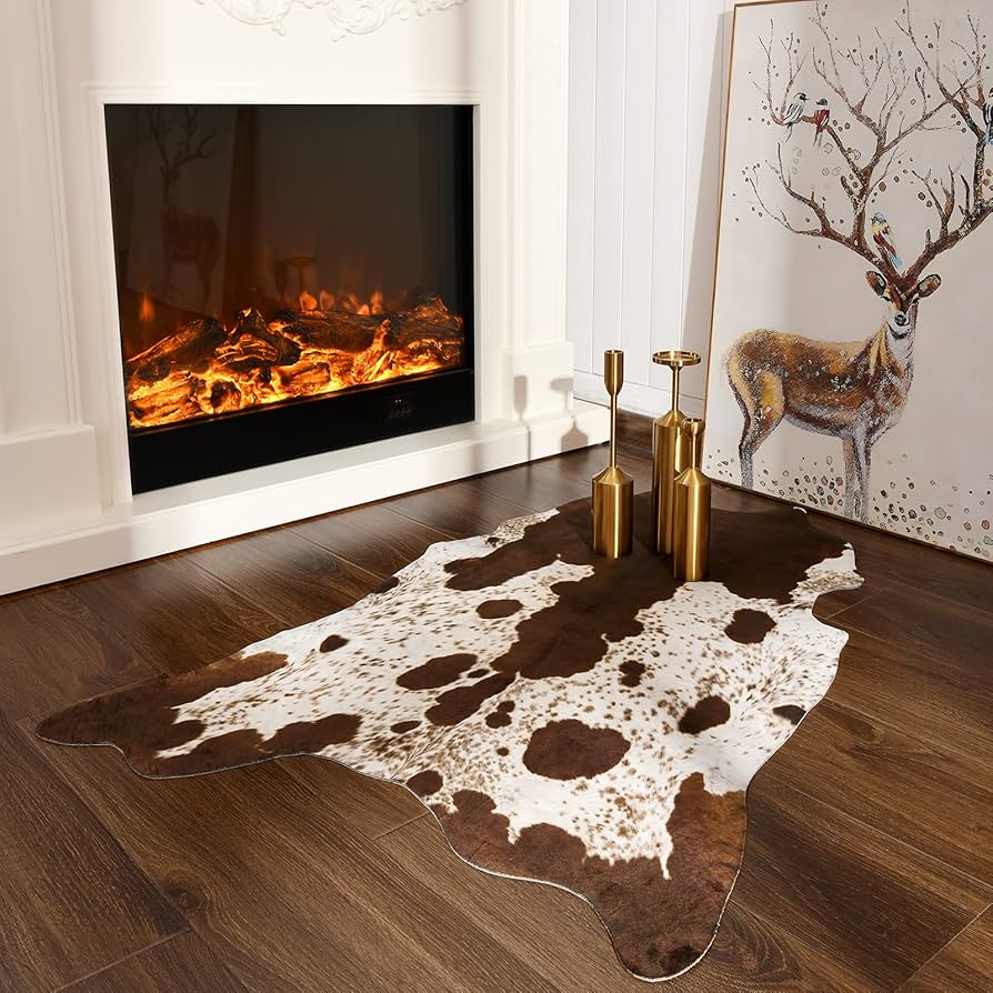カウスキンラグ牛皮1枚革 Amazon｜ecowhides 100% 本物のブラジリアンカウハイドラグ