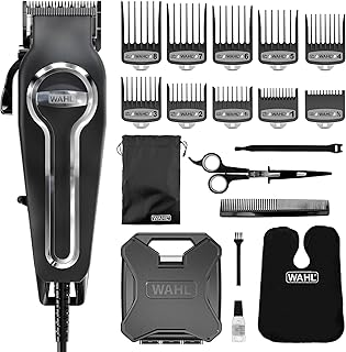 Wahl Elite Pro Hair Clipper, Men's Corded Hair Clippers, Hair Clippers for Men, DIY Haircuts, Home Hair Cutting, Men’s Head Shaver, Buzz Cut, Fading, Secure Fit Premium Cutting Combs, Black