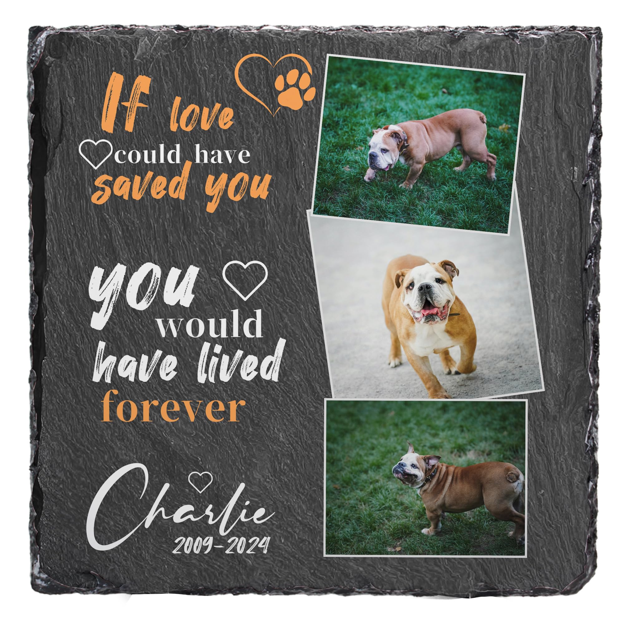 JeathFea Personalised Dog Memorial Gifts, Custom Pet Memorial Plaques Gifts for Loss of Dog Cat, Pet Bereavement Gifts