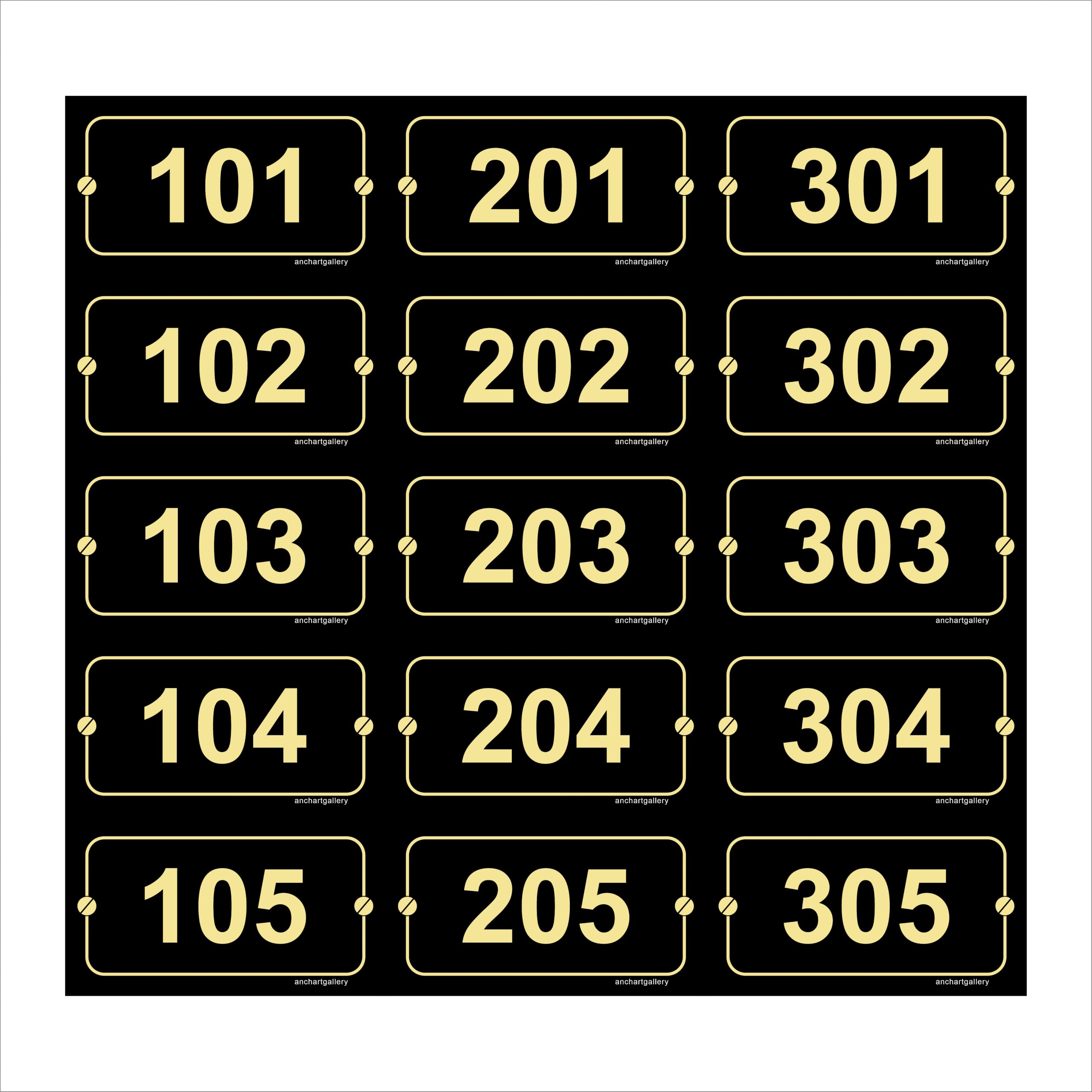 Room Number Sticker, Hotel, Hospital, Lodge, Flat, Door No, College, Rack Numbers Waterproof Vinyl Material Sign Self Adhesive Sticker for Door Entrance 101-105, 201-205, 301-305 (15 pcs) (3.3X 5.8 inch)-image-17