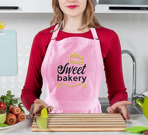 Miniatura 4 de TEEAMORE Custom Embroidered Ruffle Apron Kitchen Cooking Baking Grilling Cleaning Costume Women's Apron