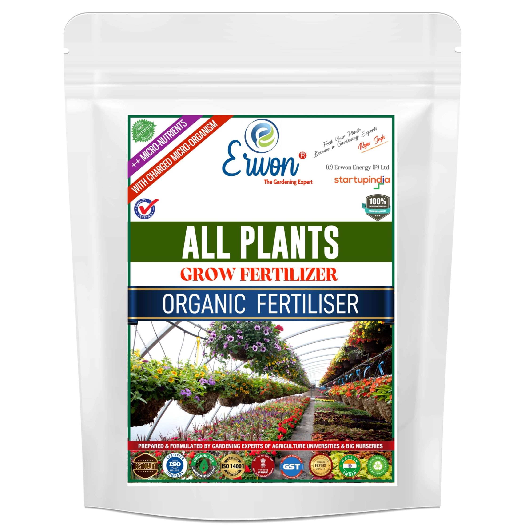 Erwon® All Plant Growth Fertilizer Premium Essential Powerful Organic Fertilizer for Overall Growth of All Plants, with Charged Micro-organism and ++ Micronutrients (900 gm)-image-45