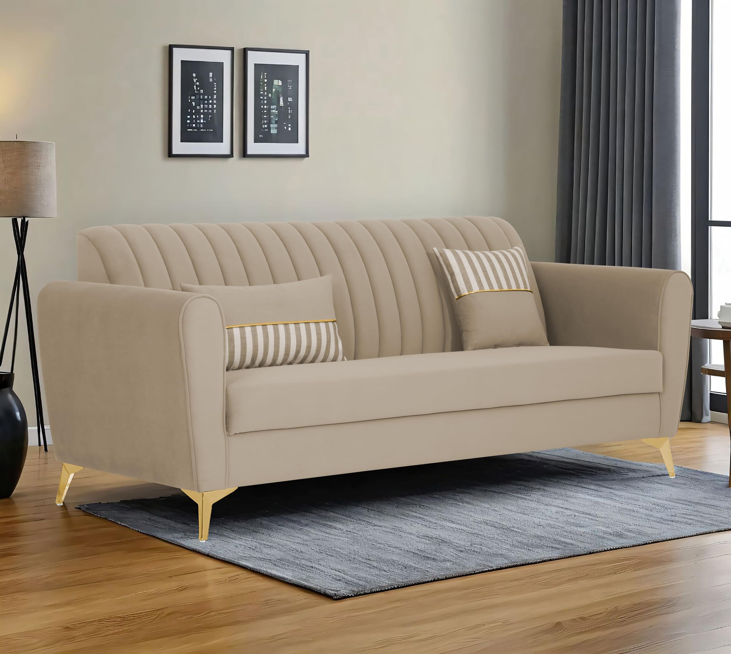 Adorn India Premium Luster 3 Seater Sofa at ₹15169 – Amazon