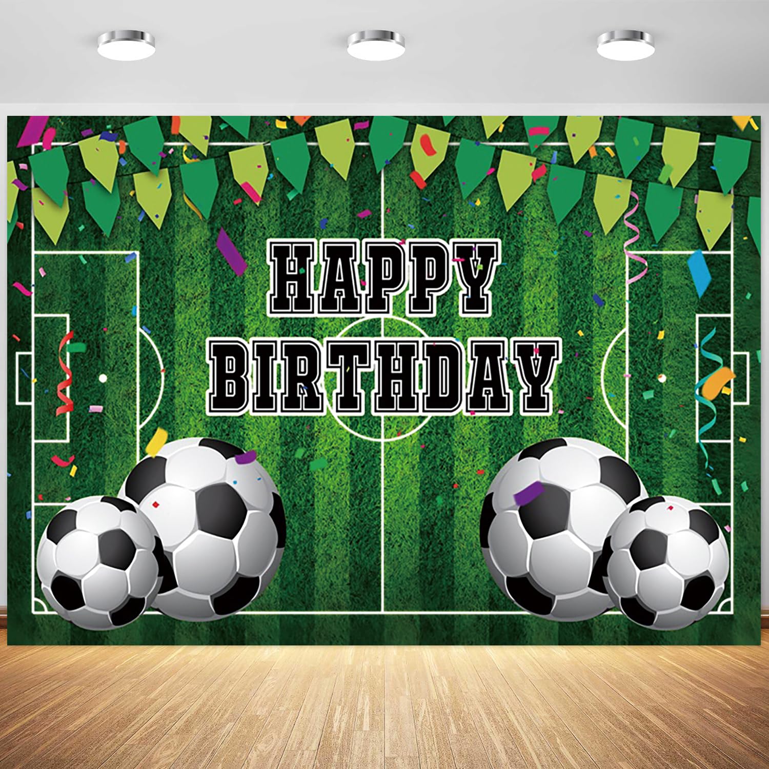7x5ft Soccer Birthday Backdrop Boys Soccer Theme Party Photography Background Football Field Kids Birthday Party Banner Decorations Cake Table