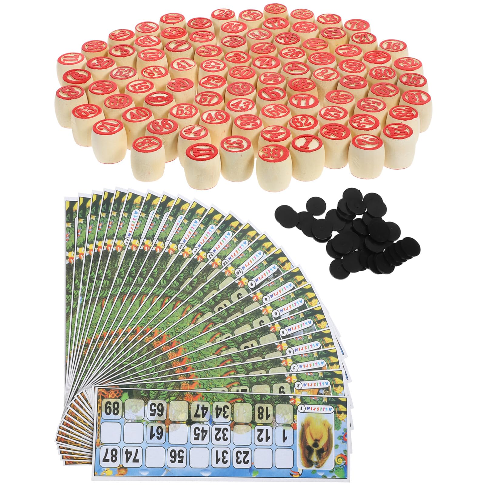 FAVOMOTO Russian Lotto Board Game Russian Bingo Games Souvenirs Board Games for Family Tambola Kit of Wooden Barrels Cards Bingo Toys Chips