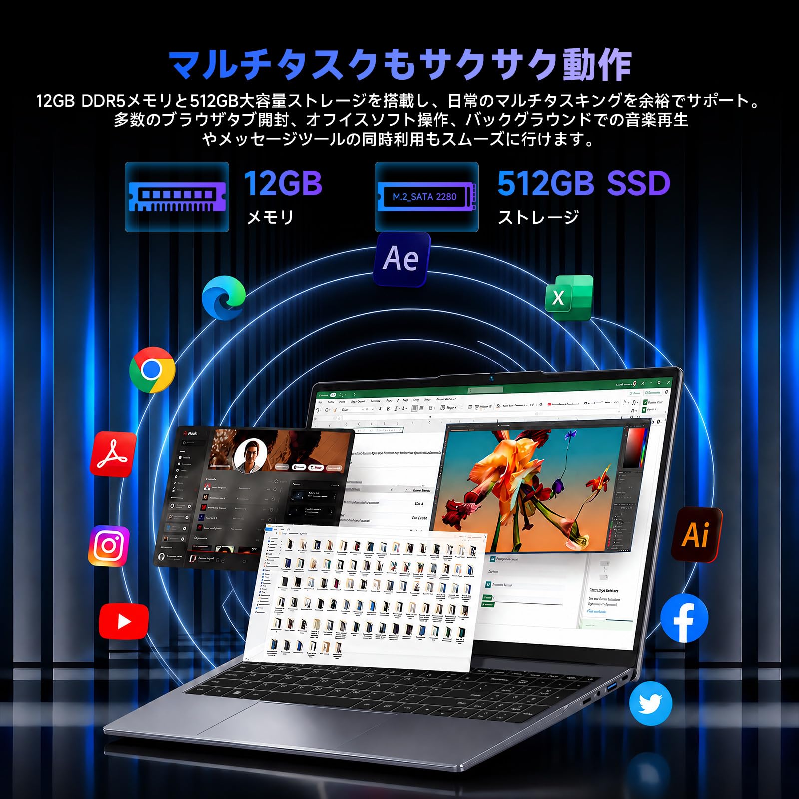 Amazon.co.jp: ノートパソコン 【Intel Alder Lake-N N95搭載 最大3.4
