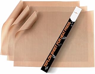 HTVRONT Teflon Sheets for Heat Press - 3 Pack Non Stick PTFE Teflon Sheet Reusable 12 x 16" Teflon Paper Heat Resistant Teflon Mat(Brown)