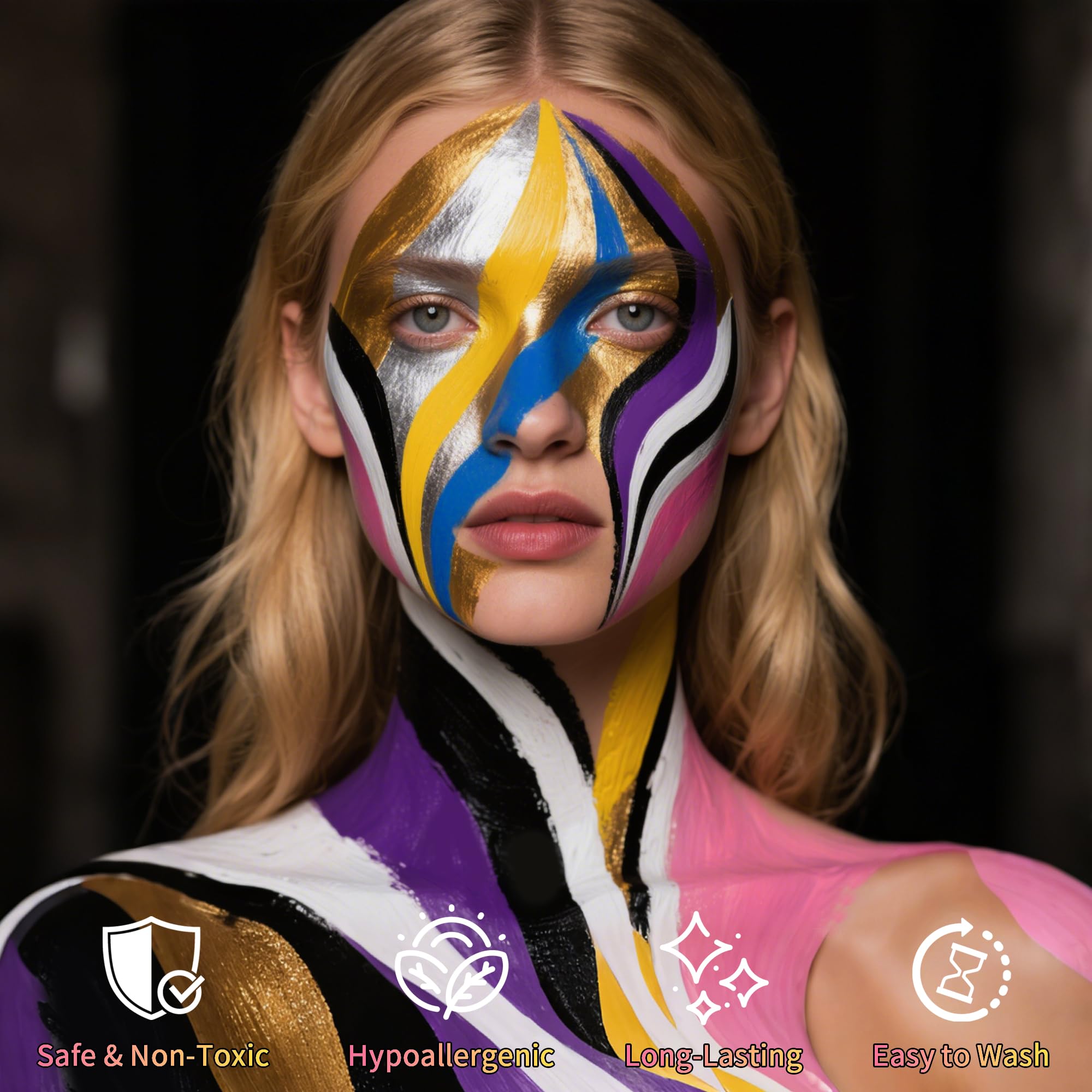 Snapklik.com : Drawdart Face Body Paint Kit, 15 Colors Face Painting ...