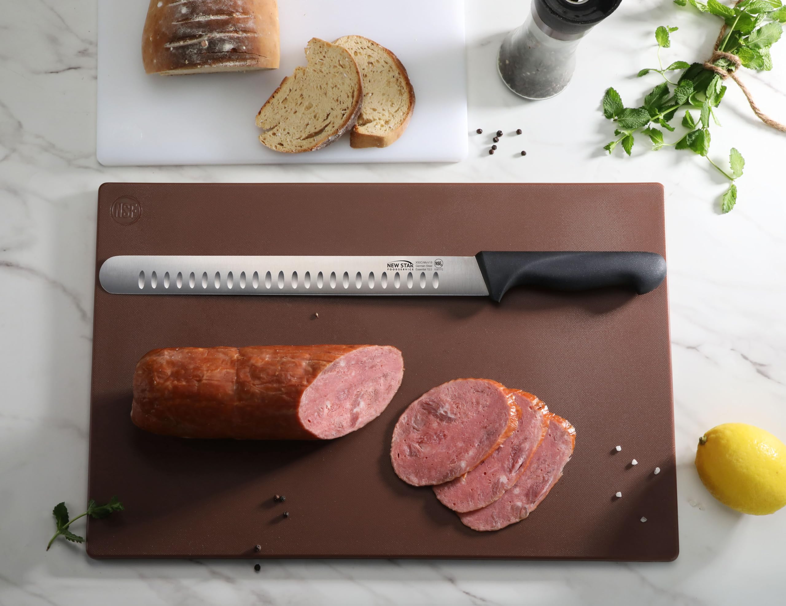 New Star Foodservice Essential 12-Inch Fine Edge Slicing Knife, German Steel — Amazon image 5