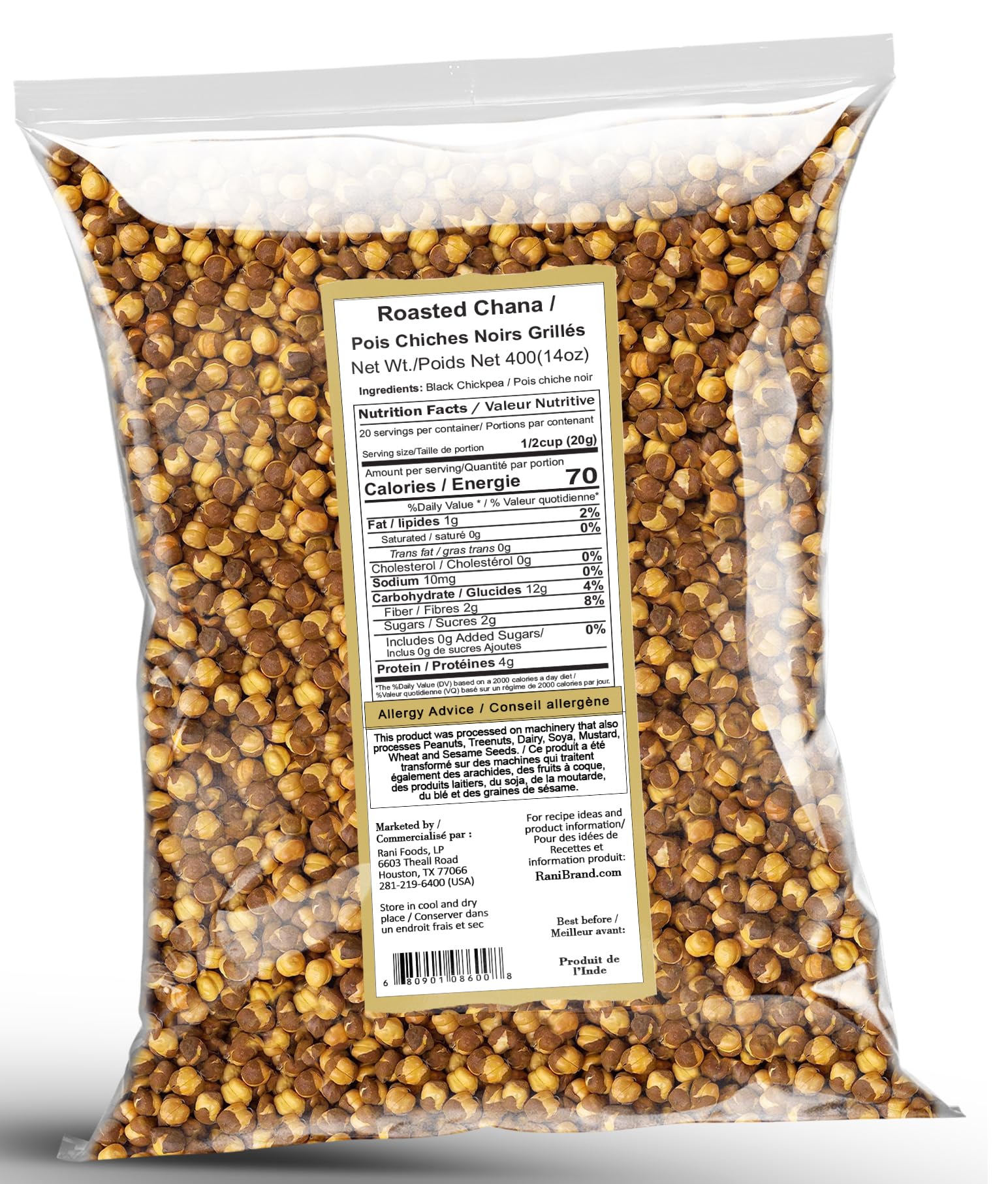 Rani Roasted Chana (Chickpeas) Salted Flavor 14oz (400g) ~ All