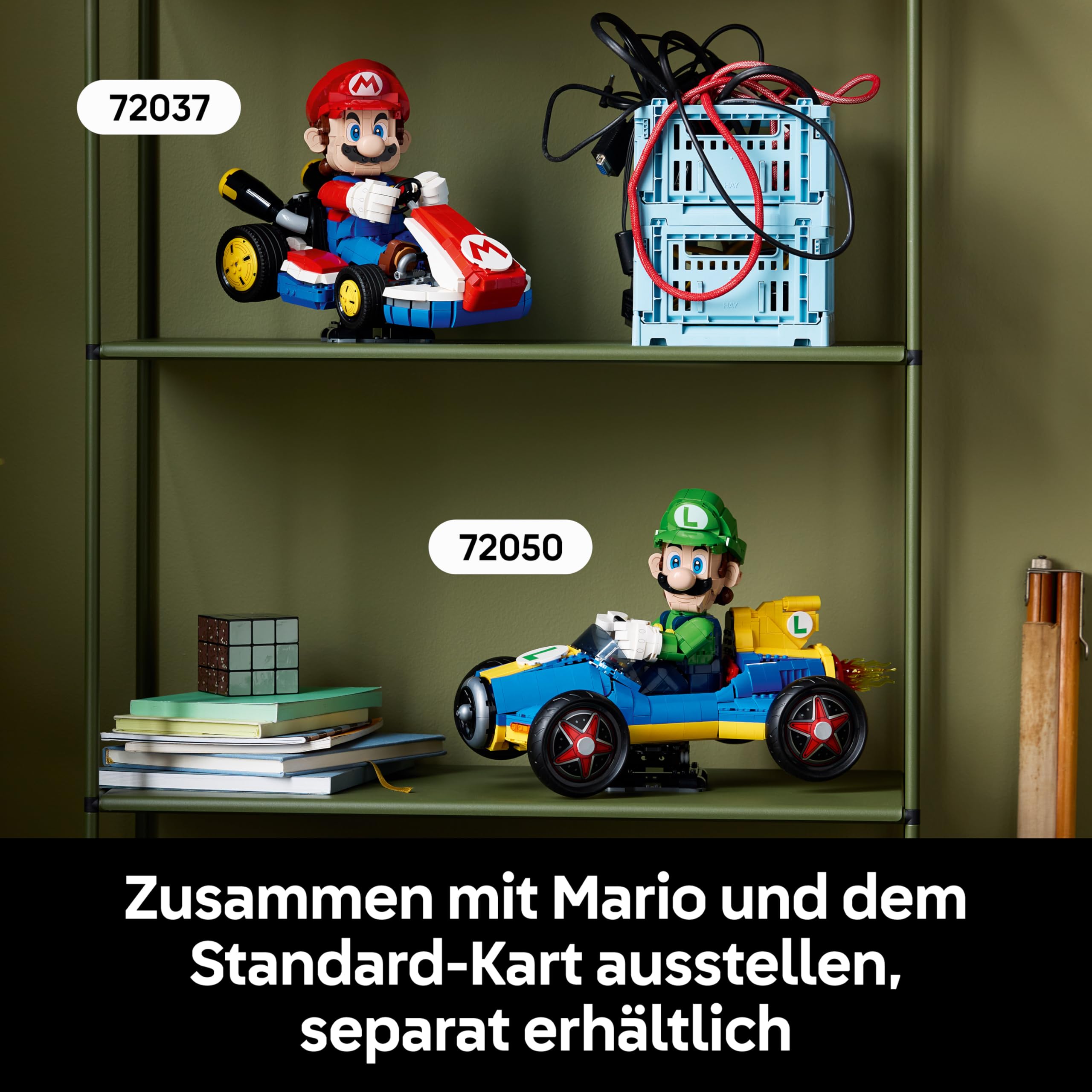 LEGO Super Mario: Mario Kart: Luigi & Turboflitzer - Nintendo Figur und Auto Modellbau für Erwachsene - Sammelbares Gaming Merch - Geschenkidee für Männer, Frauen und Fans - 72050