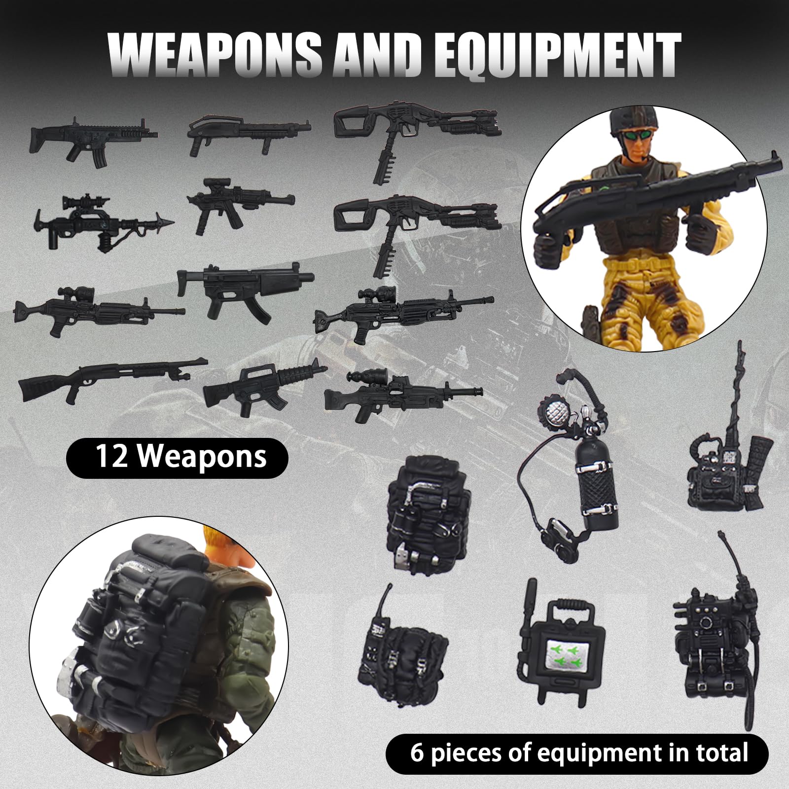 Amazon.co.jp: Qumill 陸軍 メンズ アクションフィギュア プレイセット