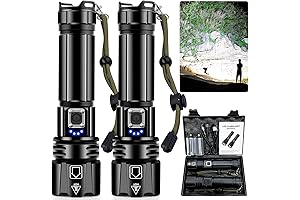 ANKRA Rechargeable Flashlight High Lumens with Waterproof Box, Powerful LED Flashlight