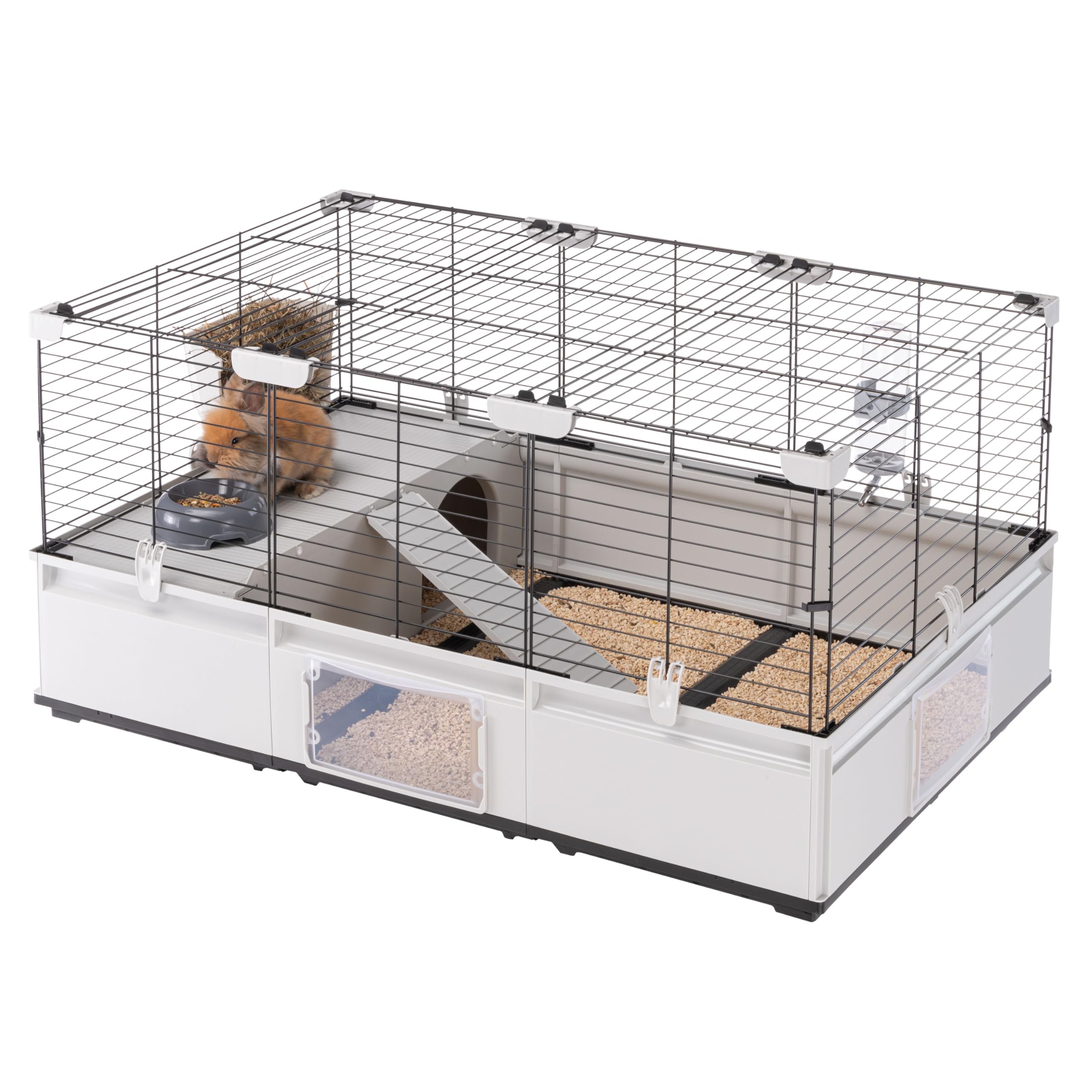 Ferplast Kaninchenkäfig Modular 2 – Modularer, erweiterbarer Käfig mit Zubehör
