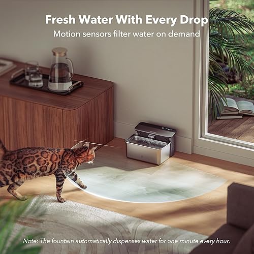 Miniatura 6 de PETLIBRO Fuente de agua para gatos de ultrafiltración 2024 actualizada, fuentes de agua para mascotas de 2.5 L84 onzas para gatos en interiores,