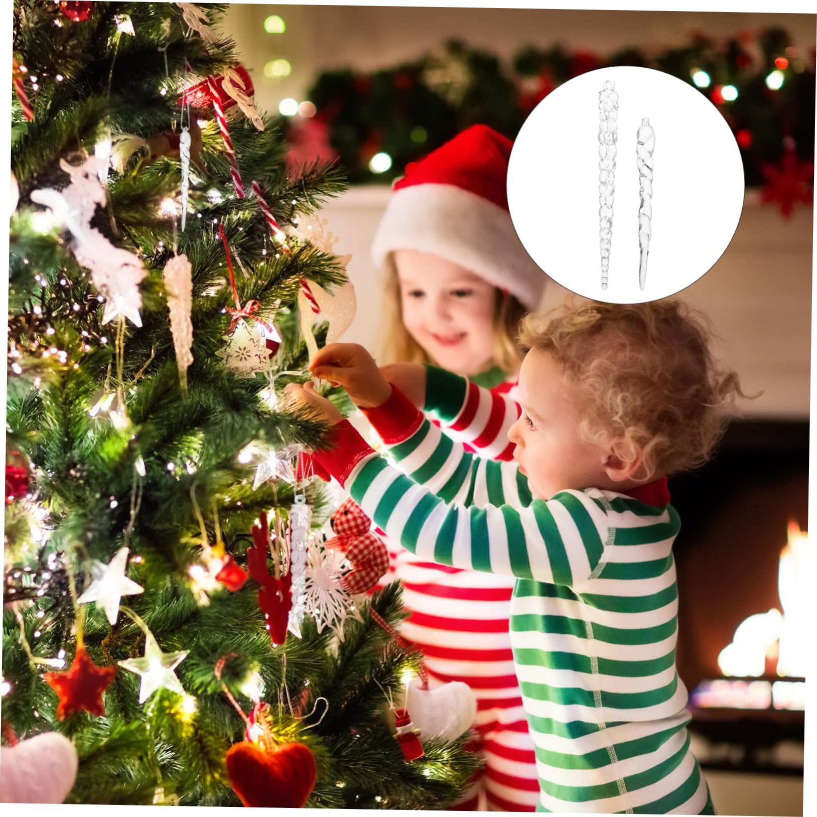 TOPBATHY 2 Sätze Teiliges Weihnachtsanhänger Aus Eiszapfen Für Festliche Weihnachtsbaumgestaltung Und Partydekoration Und Anhängern Stück * 2