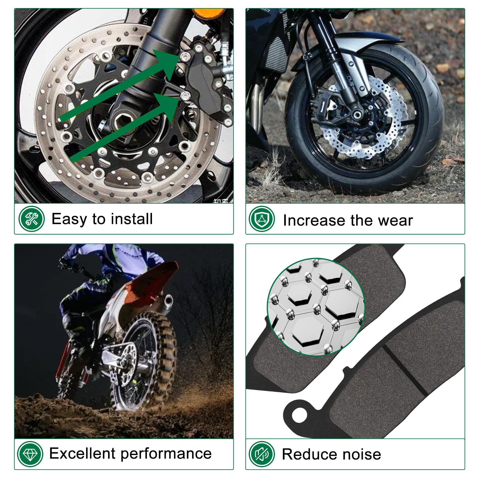 Pastiglie freno anteriore e posteriore per KAWASAK Z750 (ZR750L) 2007-2011 Z750 ABS (ZR750M) 2007-2011 Z 650 ER650 2017-2020 KLE650 Versys 650 2016-2021