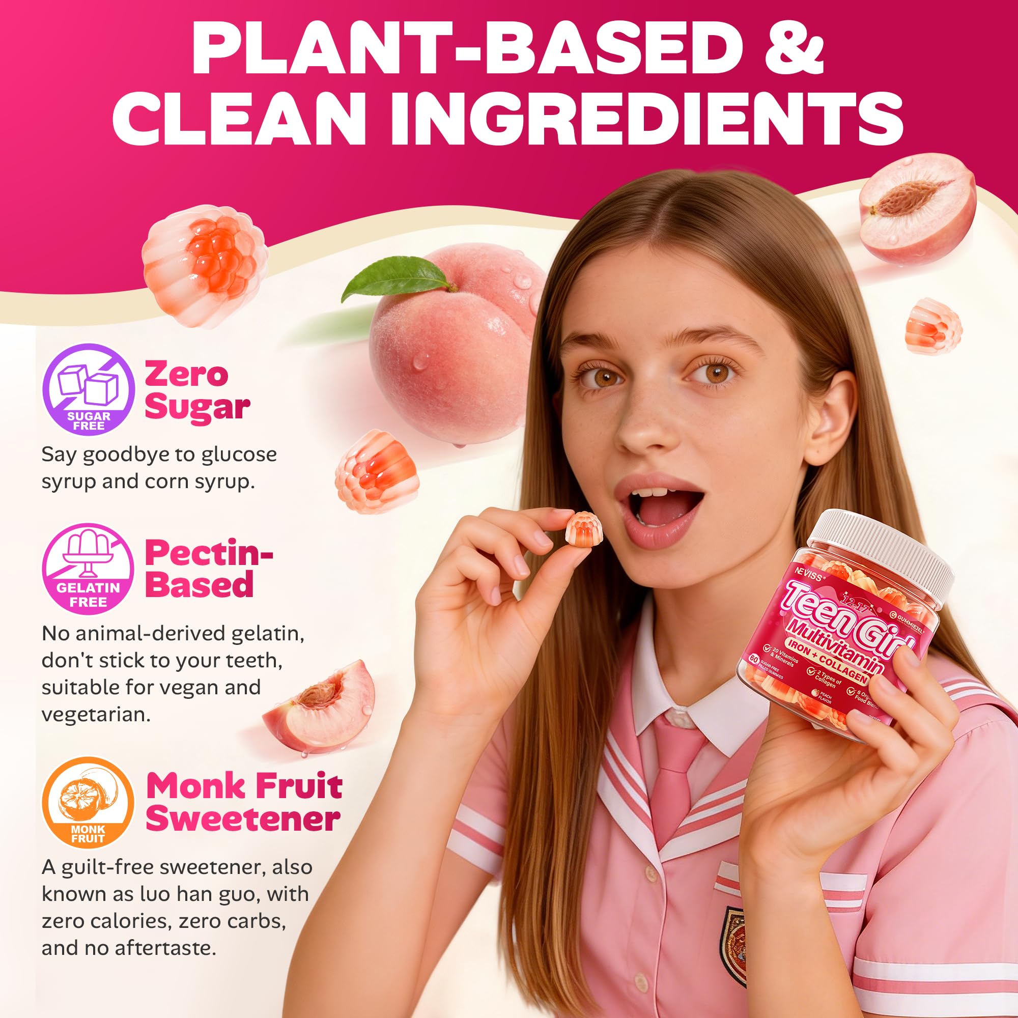 Methylated Multivitamin Gummies for Teen Girls 12-17, Methylfolate, Iron — Amazon image 7
