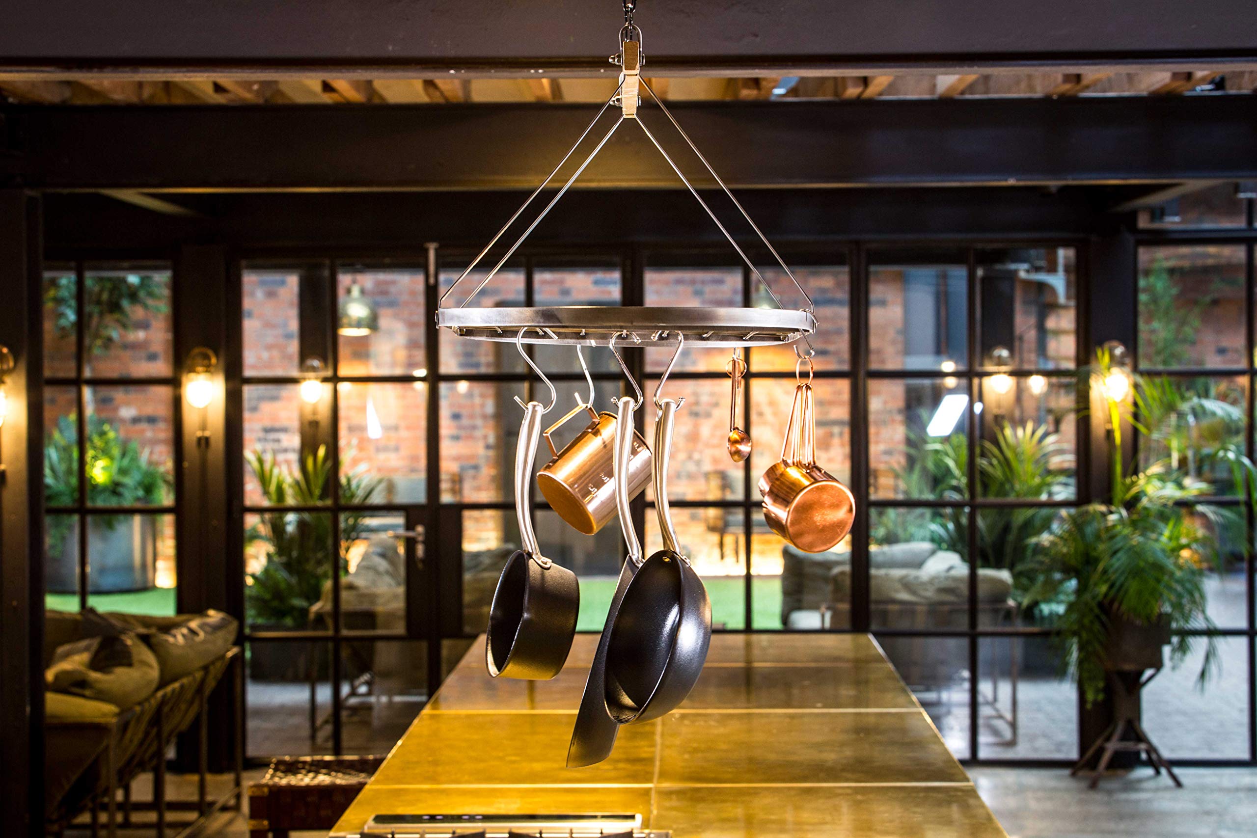 キッチン収納・ラック Round Wooden Ceiling Rack 71XmSUpLT+L._UF350,350_QL80_.jpg