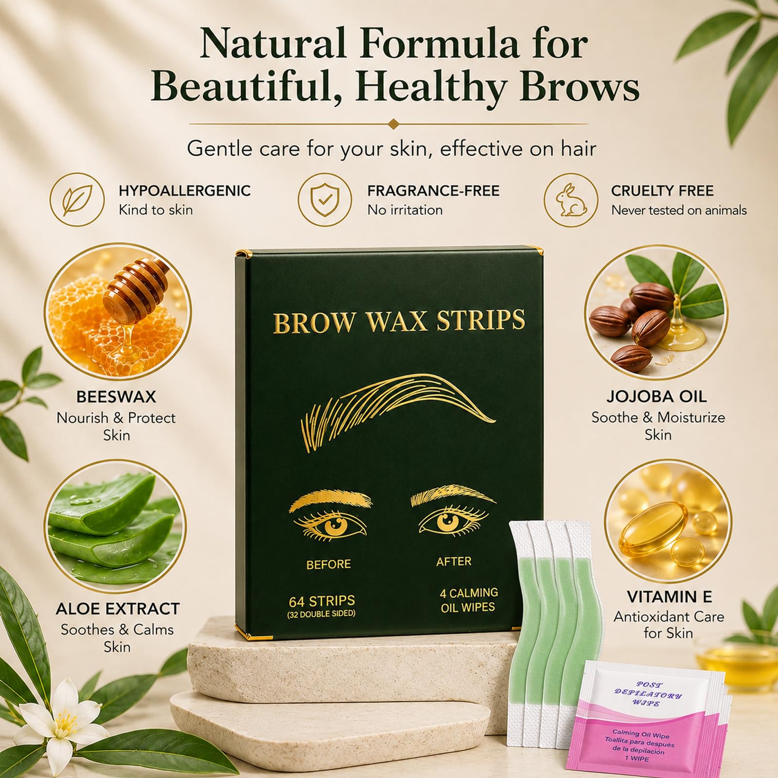 Eyebrow Wax Strips - Hair Removal Kit -3 Eyebrow Wax Strips - Hair Removal Kit -3