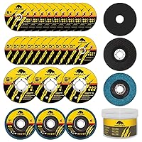 Vista 11 de Paquete de 26 ruedas de disco de molienda de corte con aleta angular de 4 1/2 pulgadas, 20 paquetes de ruedas de corte de 4.5 x 1/4 x 7/8 pulgadas