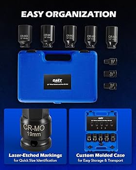 Orion Motor Tech 8pc Axle Nut Socket Set, 1/2 in Drive Metric 12