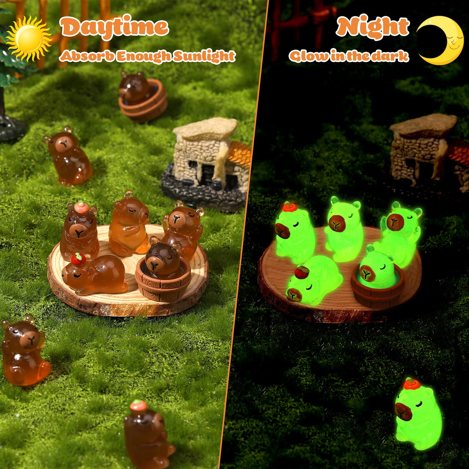 154 Mini Animali In Resina Luminescenti – Miniature Che Si Illuminano Al Buio Per Terrario E Giardino Fatato