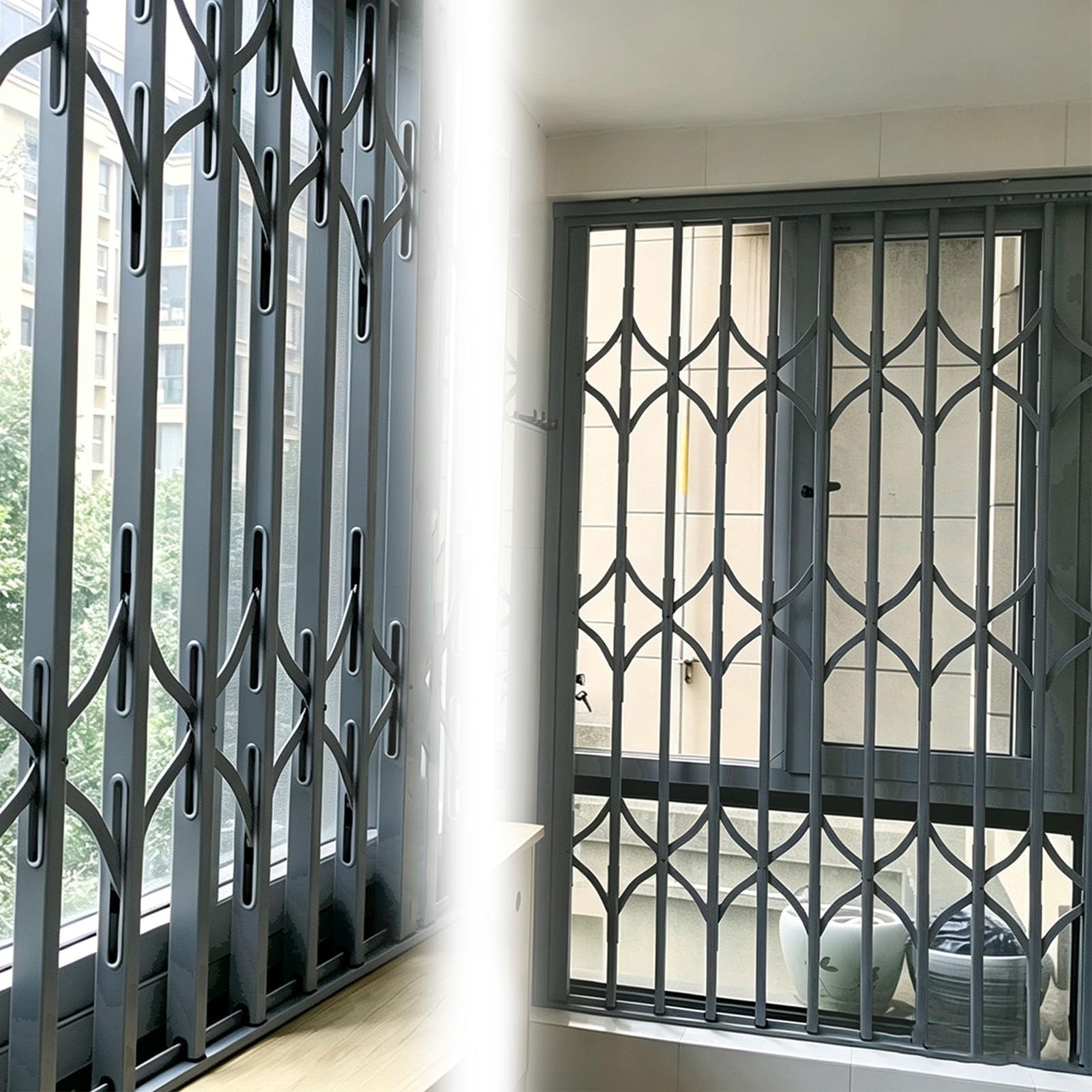Protezioni di Sicurezza con Serratura per balconi di Appartamenti, Grate di Sicurezza rinforzate su Misura, Barre antieffrazione retrattili antiruggine per Una Maggiore Protezione della casa