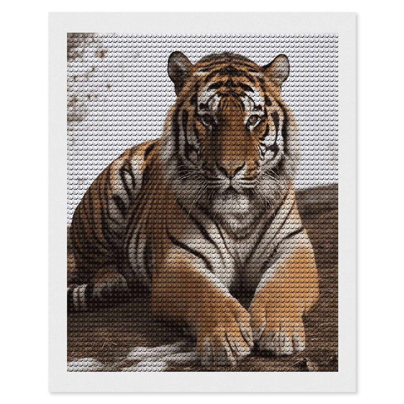FekiLoot Big Tiger Diamond Art Kits for Adults Diamond Painting Kits for Beginners DIY Diamond Art Kits Round Full Drill Diamond Dot Gem Painting for Home Wall Decor Gift 16"x20"