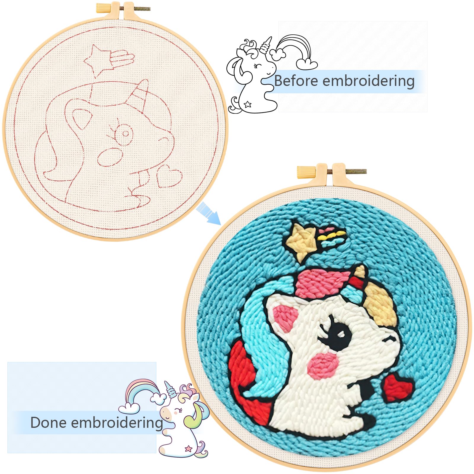 Kit Ricamo A Punch Needle Con Motivo Balena - Per Principianti E Bambini, Include Telaio, Filati, Penna E Istruzioni