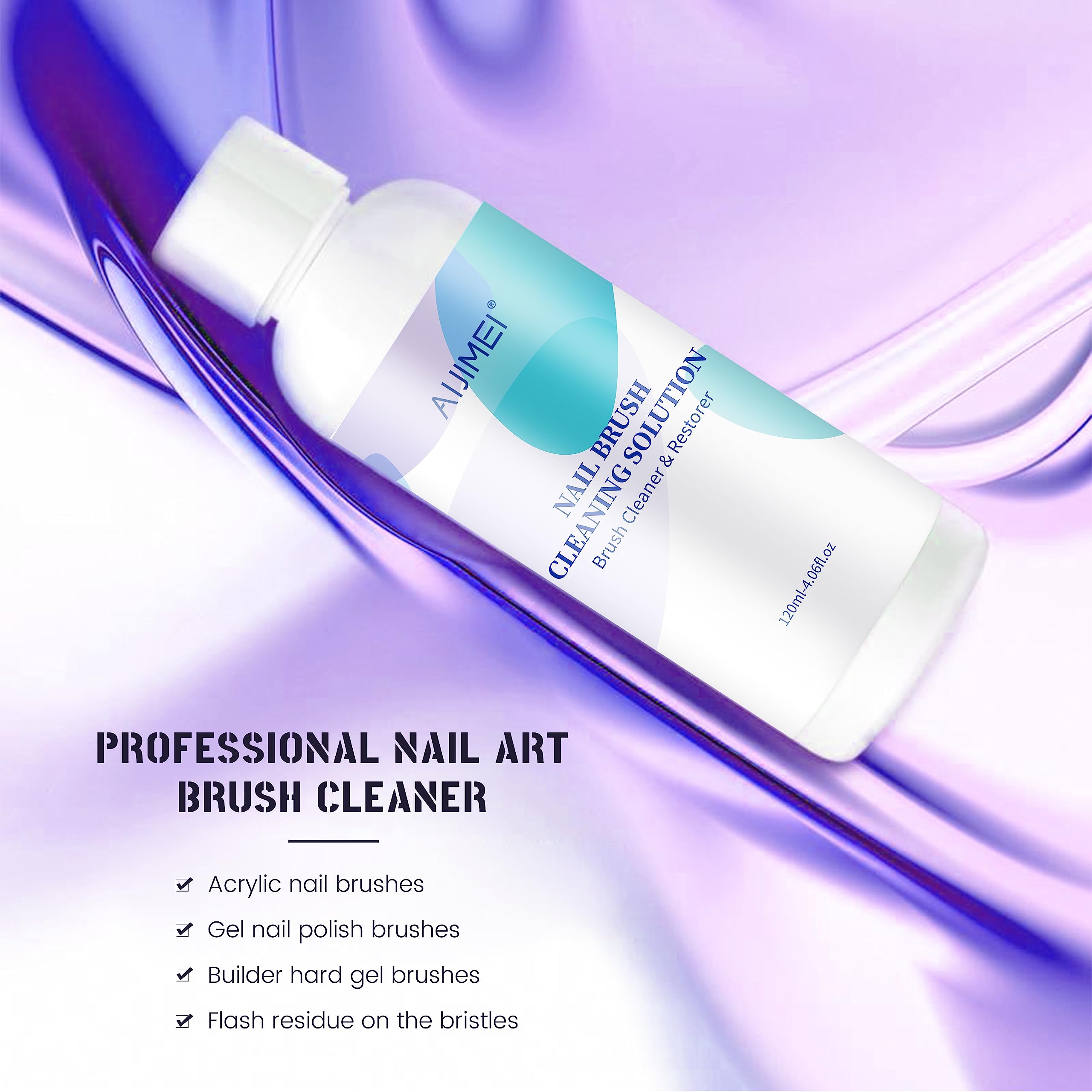 Aijimei Nail Brush Cleaner Restorer Solution Acrylic Nail Brush Cleaner Quickly Clean for Acrylic Nail Brushes Glitter Gel Nail polish Brushes - Image 3