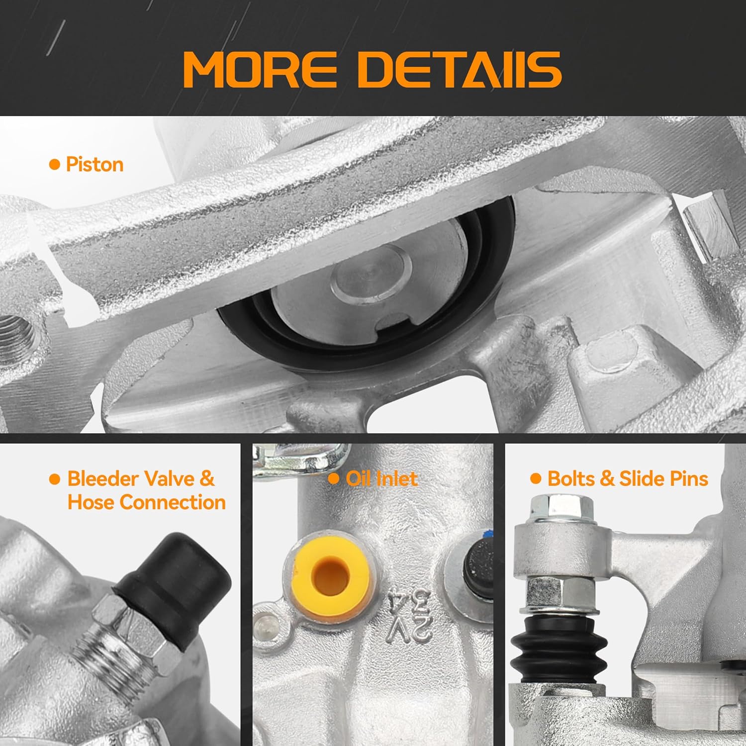 Rear Right Brake Caliper w/Bracket 1PC 19B6788 Compatible For Hyundai Elantra GT 13-17, For Hyundai Veloster 12-16, For Kia Forte 14-18, For Kia Forte Koup 14-16, For Kia Forte5 14-18