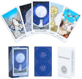 Tarot Cards Deck for Beginners with Guidebook,78PCS Rabbit Tarot Deck Set Fortune Telling Game Divination Tool, Smooth Astrology Cardstock, Tarot Oracle Card for Expert Readers,Easy to Shuffle