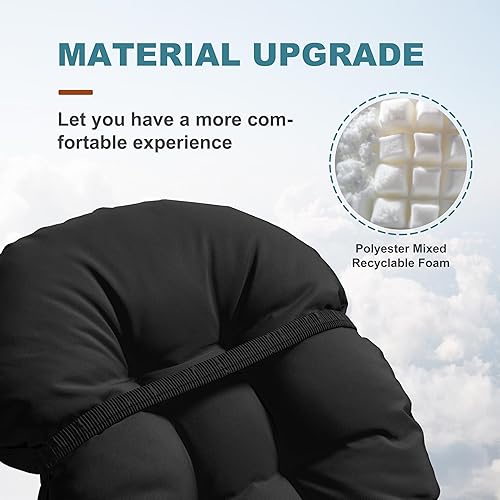 Miniatura 3 de Cojín para silla de patio Adirondack, cojín de respaldo alto para mecedora de 44 x 19 x 4 pulgadas, cojín para silla de asiento al aire libre,