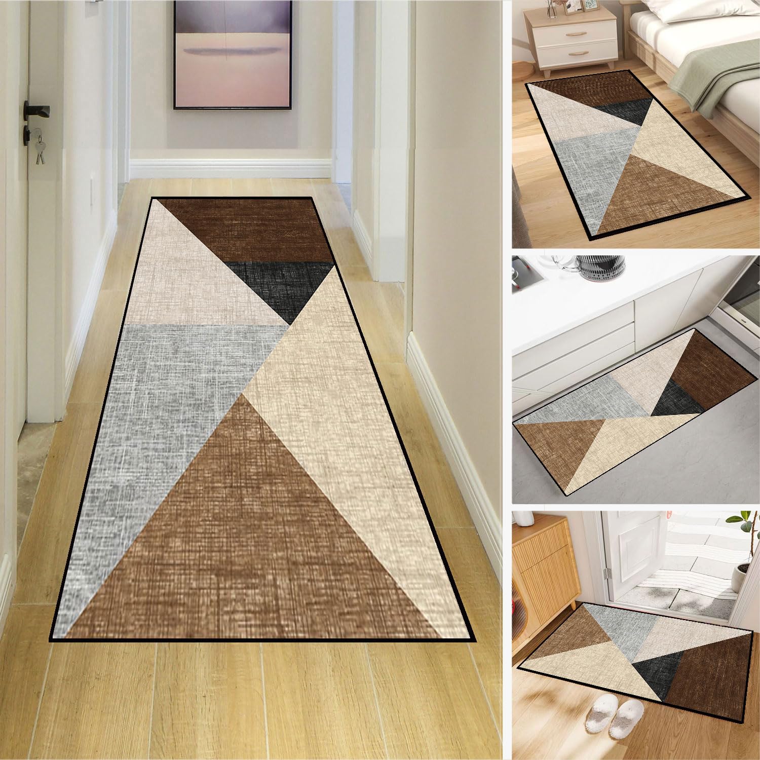Alfombras de Pasillo，Microfibra Antideslizante Suave，para Pasillo, Cocina, Dormitorio, baño, Entrada,La Longitud y el Ancho se Pueden Personalizar