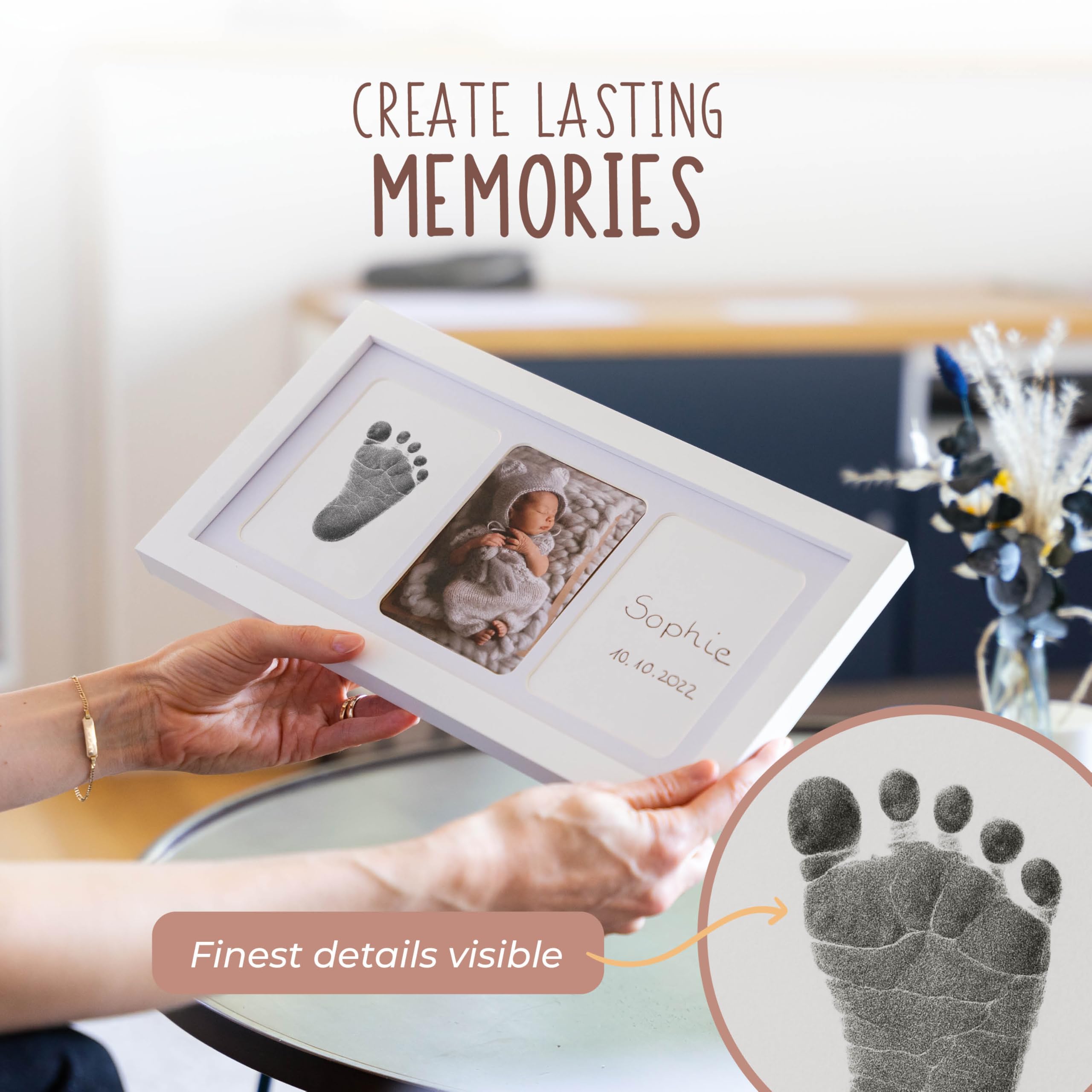 AMARI ® Baby Handprint & Footprint Kit, Inkless Hand & Foot Print Set, Newborn Keepsake & Baby Shower Gift - Image 2