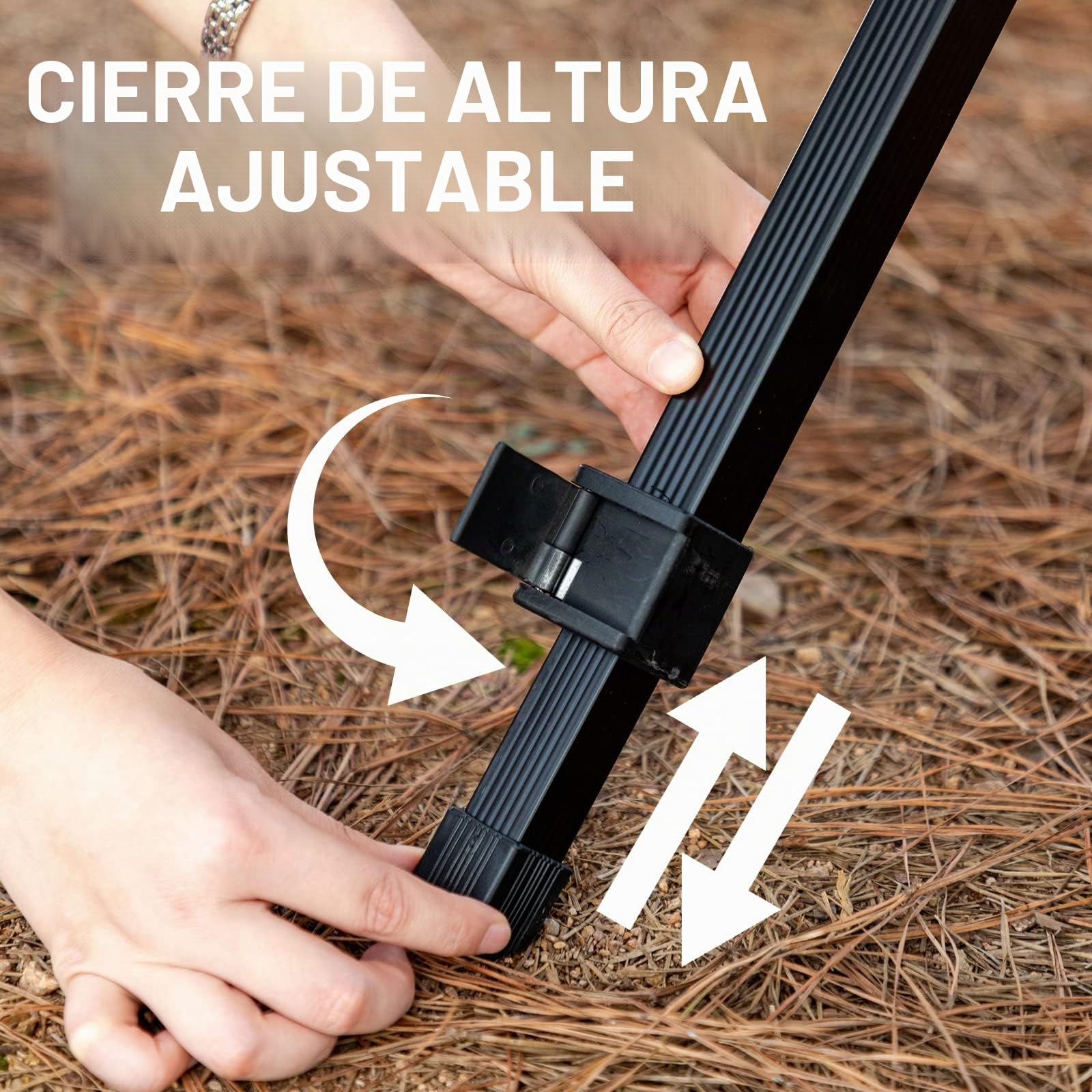 TIMBER RIDGE Mesa Plegable Portatil Camping Altura Ajustable Mesa Enrollable de Aluminio Ligera para 4-6 Personas, para Acampar, Picnic, Barbacoa, Patio, Fiesta