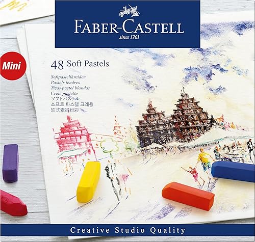 Faber-Castel FC128248 Creative Studio - Crayones pastel suaves (paquete de 48), surtidos