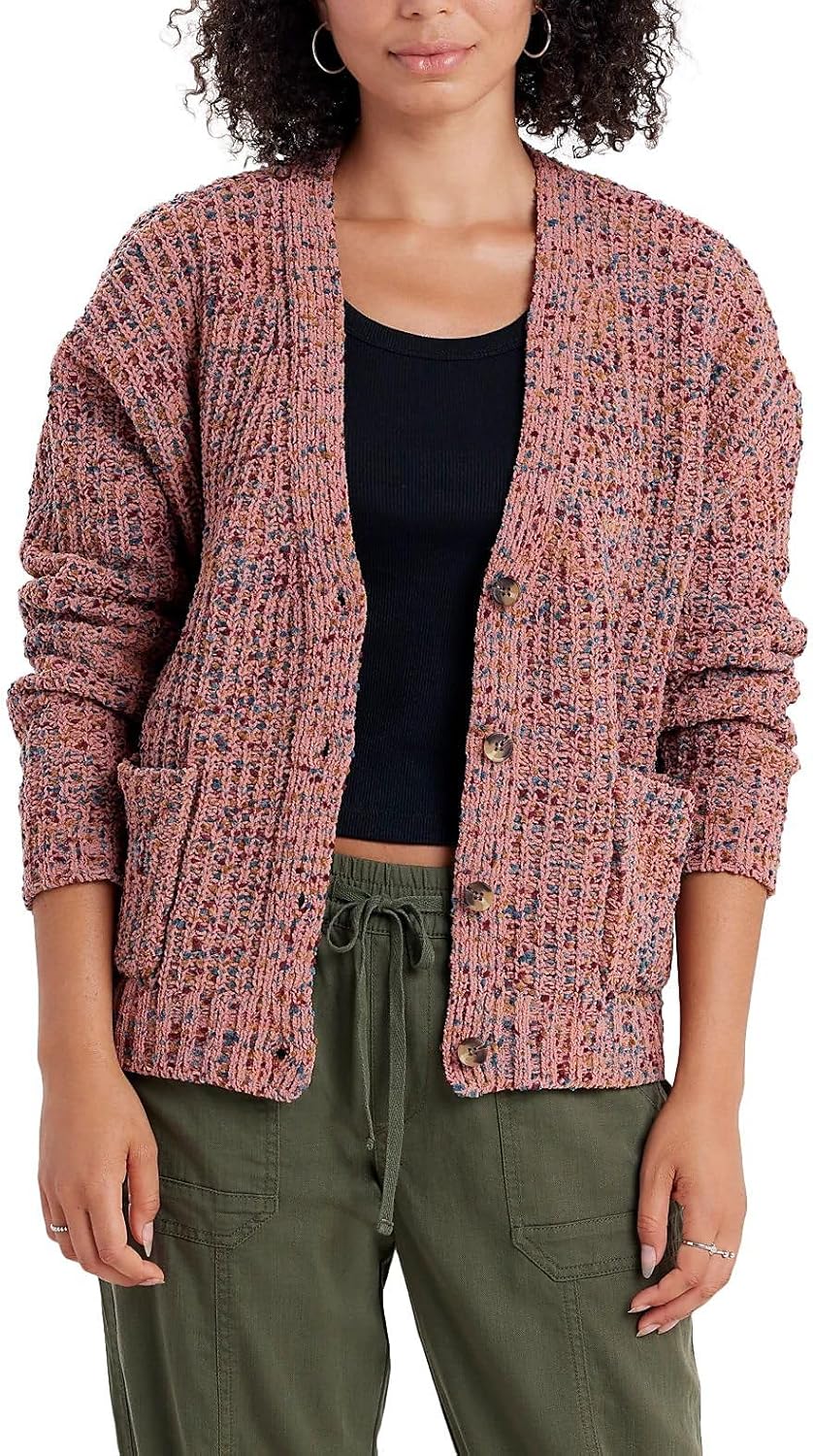 UNIONBAY Women’s Confetti Multi Color Yarn Cardigan Sweater