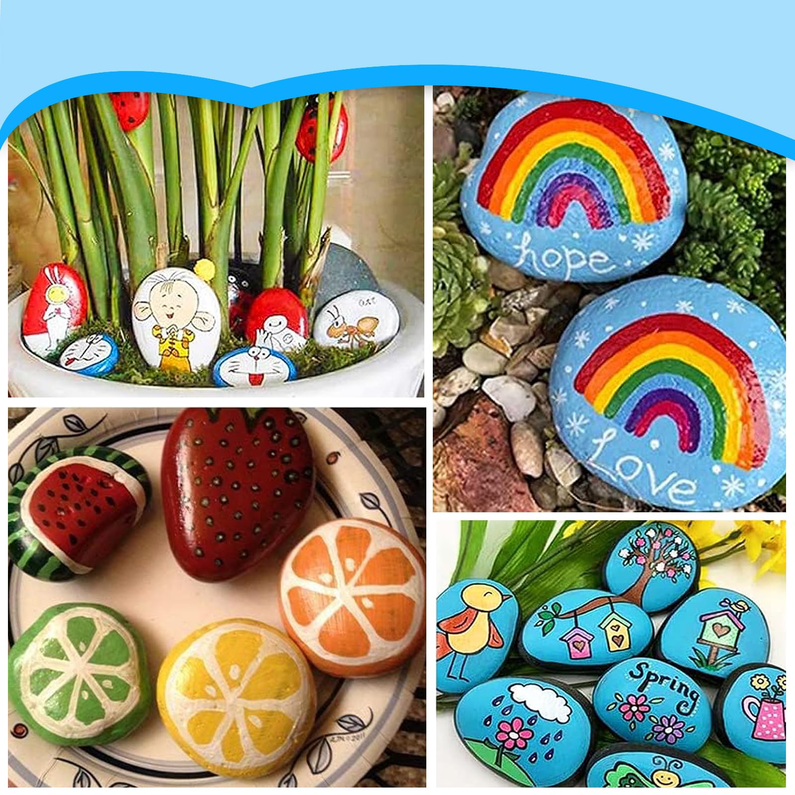 Piedras Planas Para Pintar - 10 Unidades De 3-8 Cm, Superficie Lisa, Ideales Para Manualidades Y Decoración